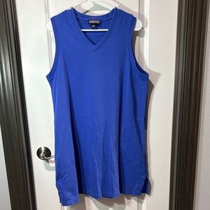 Lands' End Sleeveless V-Neck Tunic in Bright Blue